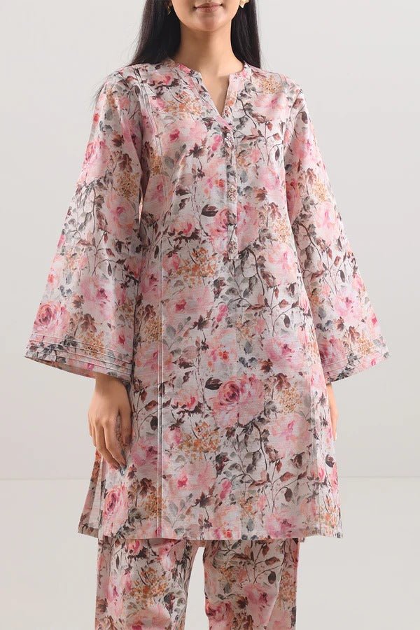 Saya Premium Khaddar 2-Piece Suit – Soft Pastel Abstract Floral Printed Cotton Khaddar Shirt & Trouser